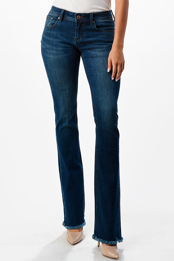5 Pockets Basic Design Mid Rise  Bootcut Jeans | EB-9508-32" & 34"