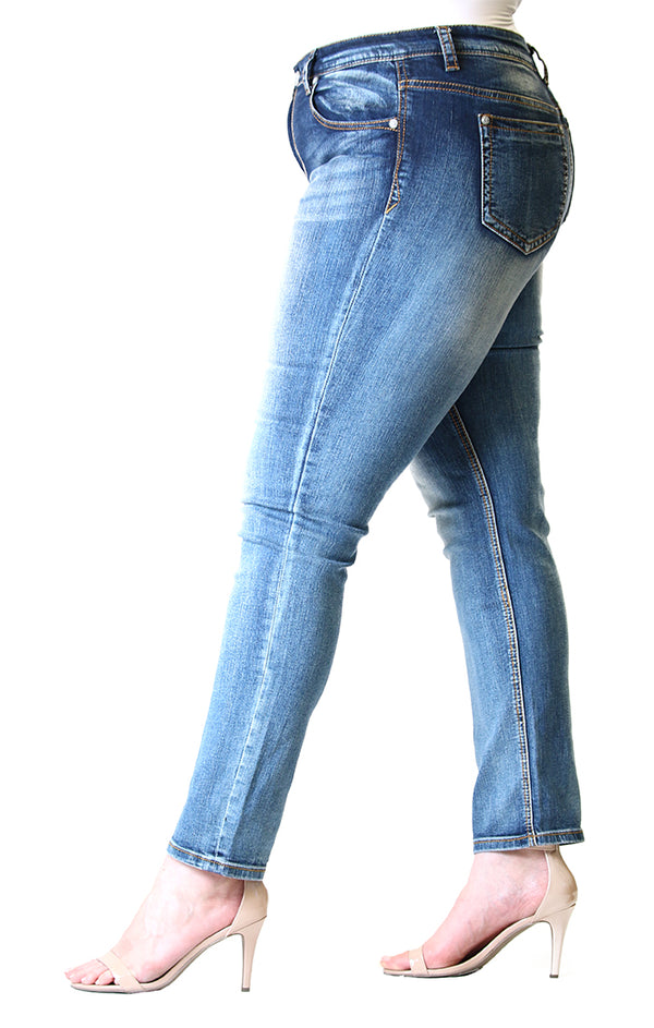Light Wash Plus Size Skinny Jeans | PN-51060-ND
