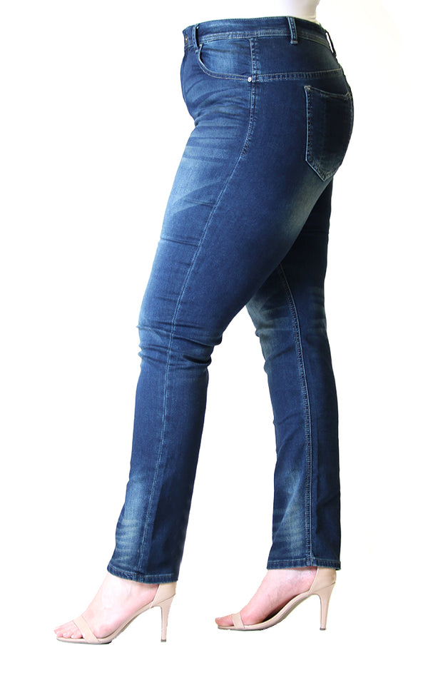 Dark Wash Knit Denim Plus Skinny Jeans | PN-9198-ND